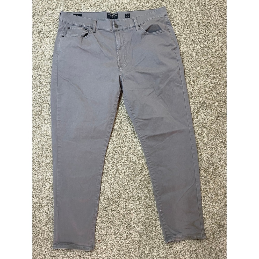 Lucky Brand 411 Athletic Taper Pants Mens 36 Grey Stretch Chino Skater Grunge